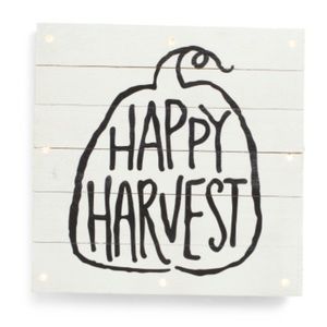JG MERCANTILE 11x11 Halloween Autumn Fall Happy Harvest Led Sign